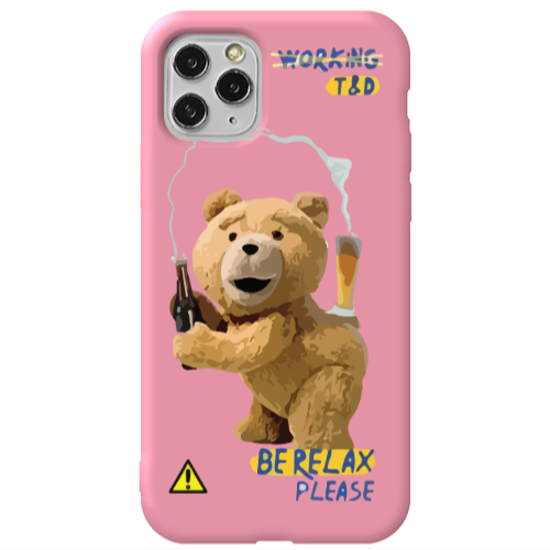 Apple iPhone 11 Pro Be Relax Pink Colored Silicone TPU Θήκη