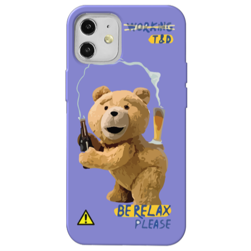 Apple iPhone 12 Be Relax Purple Colored Silicone TPU Θήκη