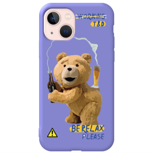 Apple iPhone 13 Be Relax Purple Colored Silicone TPU Θήκη