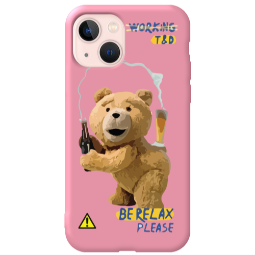 Apple iPhone 13 Be Relax Pink Colored Silicone TPU Θήκη