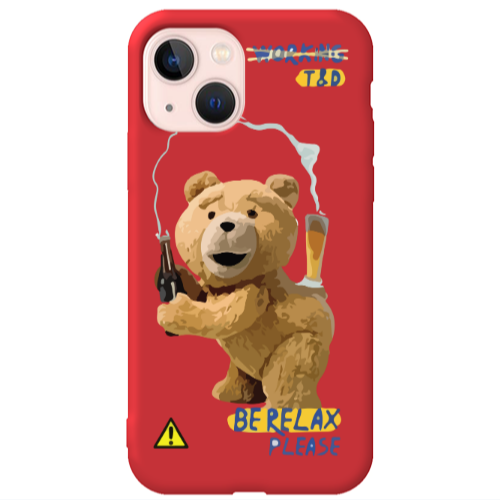 Apple iPhone 13 Be Relax Red Colored Silicone TPU Θήκη