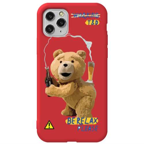 Apple iPhone 11 Pro Max Be Relax Red Colored Silicone TPU Θήκη