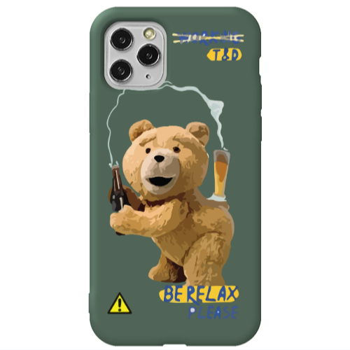 Apple iPhone 11 Pro Max Be Relax Dark Green Colored Silicone TPU Θήκη