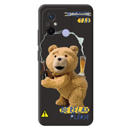 Xiaomi Redmi 12C Be Relax Black Colored Silicone TPU Θήκη