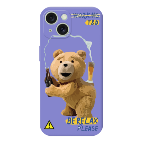 Apple iPhone 15 Plus Be Relax Purple Colored Silicone TPU Θήκη
