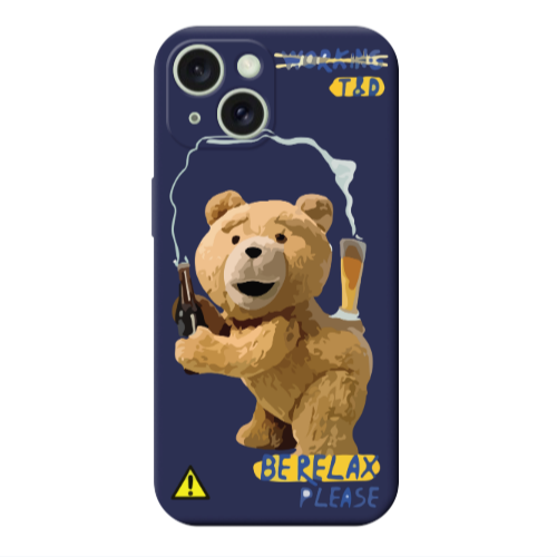 Apple iPhone 15 Plus Be Relax Dark blue Colored Silicone TPU Θήκη