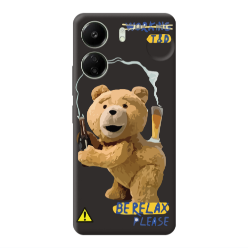 Xiaomi Redmi 13C Be Relax Black Colored Silicone TPU Θήκη