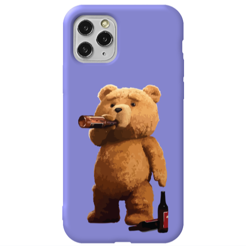 Apple iPhone 11 Pro Beer Time Purple Colored Silicone TPU Θήκη