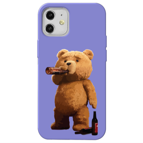 Apple iPhone 12 Beer Time Purple Colored Silicone TPU Θήκη