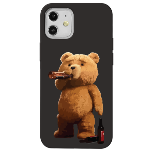 Apple iPhone 12 Beer Time Black Colored Silicone TPU Θήκη