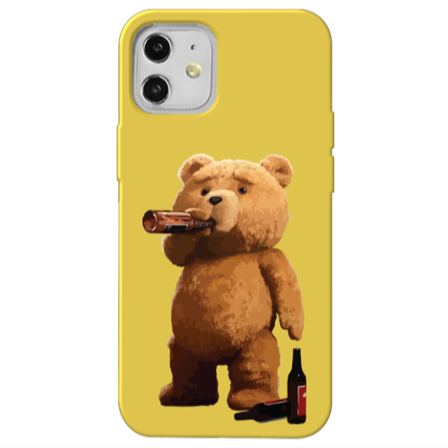 Apple iPhone 12 Beer Time Yellow Colored Silicone TPU Θήκη