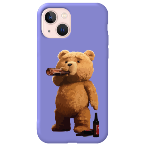 Apple iPhone 13 Beer Time Purple Colored Silicone TPU Θήκη