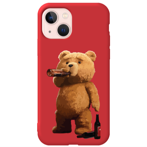 Apple iPhone 13 Beer Time Red Colored Silicone TPU Θήκη