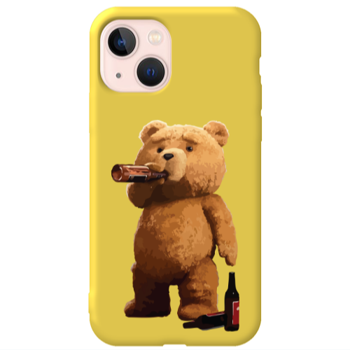 Apple iPhone 13 Beer Time Yellow Colored Silicone TPU Θήκη