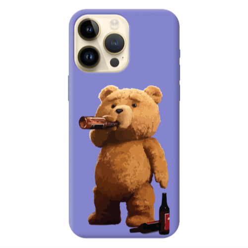Apple iPhone 13 Pro Max Beer Time Purple Colored Silicone TPU Θήκη