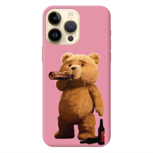 Apple iPhone 13 Pro Max Beer Time Pink Colored Silicone TPU Θήκη