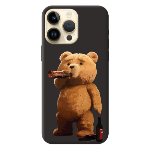 Apple iPhone 13 Pro Max Beer Time Black Colored Silicone TPU Θήκη