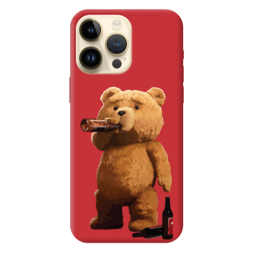 Apple iPhone 13 Pro Max Beer Time Red Colored Silicone TPU Θήκη
