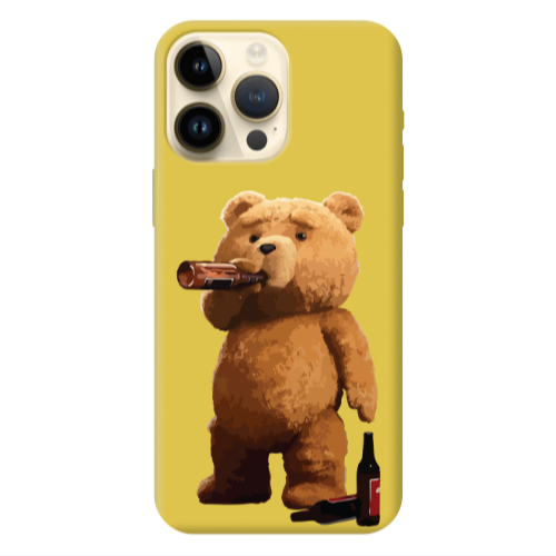 Apple iPhone 13 Pro Max Beer Time Yellow Colored Silicone TPU Θήκη