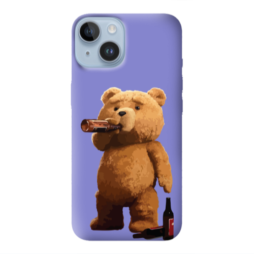 Apple iPhone 14  Beer Time Purple Colored Silicone TPU Θήκη