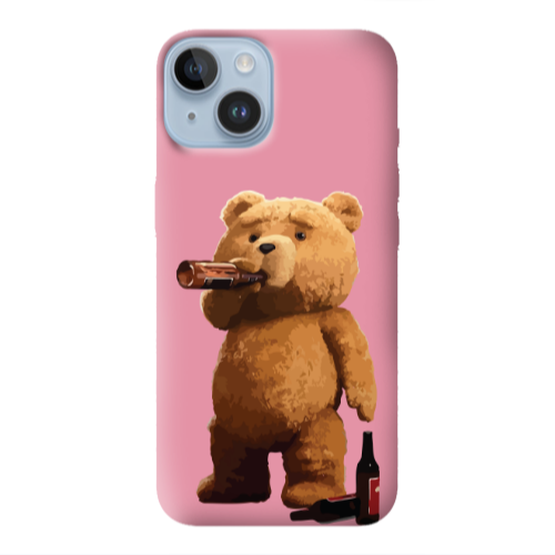 Apple iPhone 14  Beer Time Pink Colored Silicone TPU Θήκη