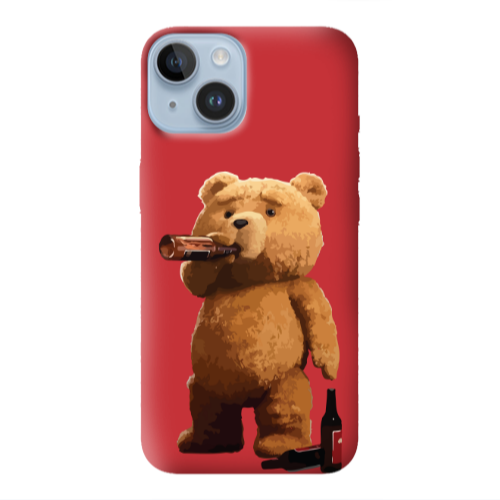 Apple iPhone 14 Plus Beer Time Red Colored Silicone TPU Θήκη