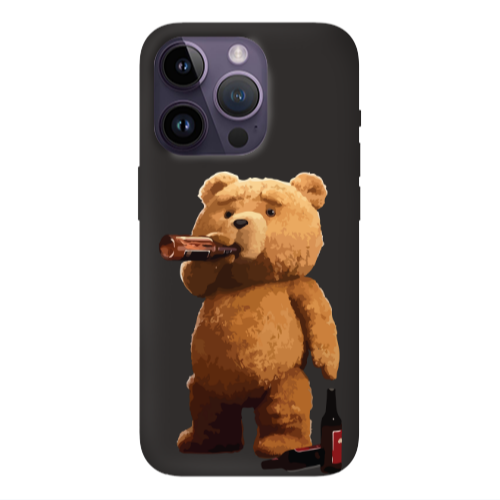 Apple iPhone 14 Pro  Beer Time Black Colored Silicone TPU Θήκη