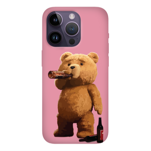 Apple iPhone 14 Pro Max Beer Time Pink Colored Silicone TPU Θήκη