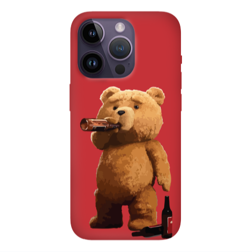 Apple iPhone 14 Pro Max Beer Time Red Colored Silicone TPU Θήκη