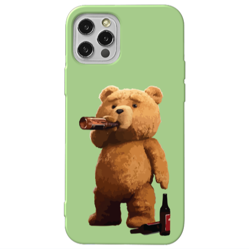 Apple iPhone 12 Pro Max Beer Time Light Green Colored Silicone TPU Θήκη