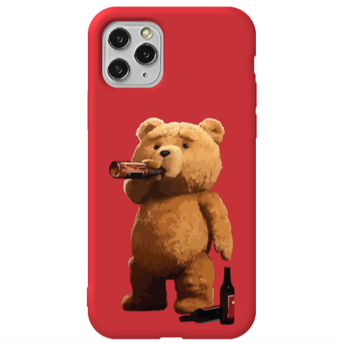 Apple iPhone 11 Pro Max Beer Time Red Colored Silicone TPU Θήκη