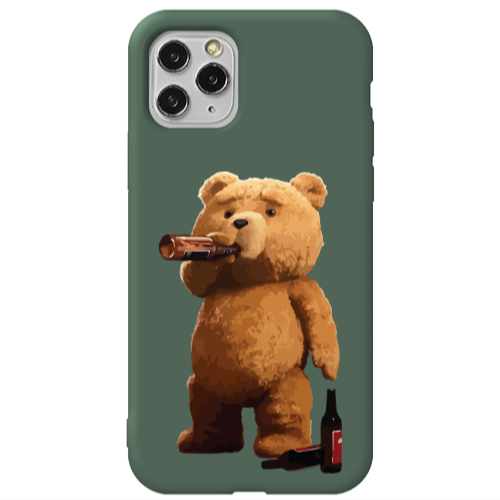 Apple iPhone 11 Pro Max Beer Time Dark Green Colored Silicone TPU Θήκη