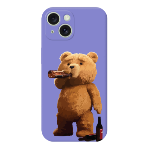 Apple iPhone 15 Plus Beer Time Purple Colored Silicone TPU Θήκη