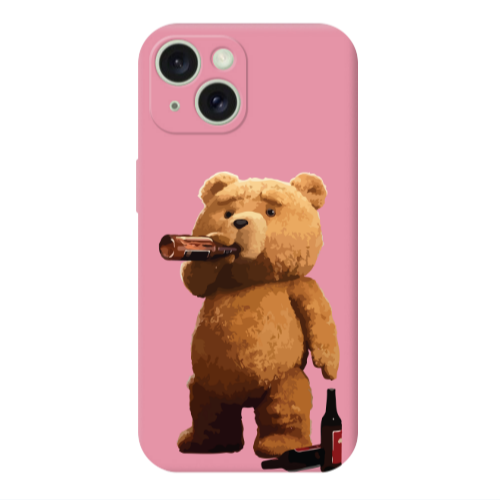 Apple iPhone 15 Plus Beer Time Pink Colored Silicone TPU Θήκη