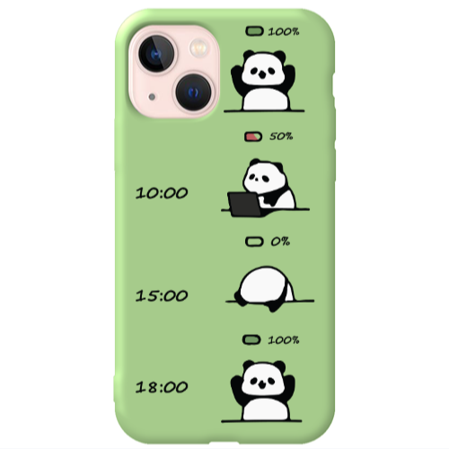 Apple iPhone 13 My situation at work Light Green Colored Silicone TPU Θήκη