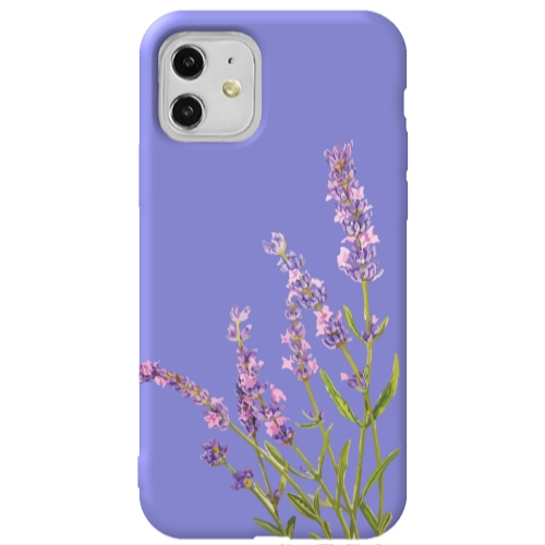 Apple iPhone 11  Flowers 8 Purple Colored Silicone TPU Θήκη