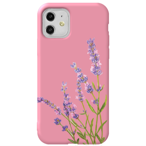 Apple iPhone 11  Flowers 8 Pink Colored Silicone TPU Θήκη