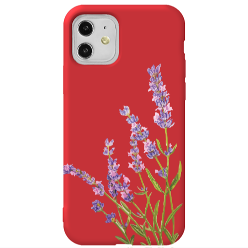 Apple iPhone 11  Flowers 8 Red Colored Silicone TPU Θήκη