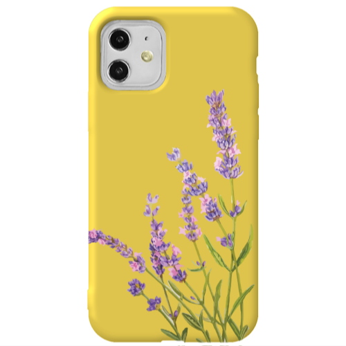 Apple iPhone 11  Flowers 8 Yellow Colored Silicone TPU Θήκη