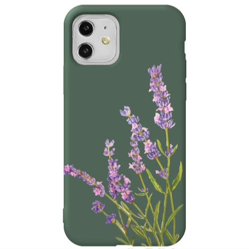 Apple iPhone 11  Flowers 8 Dark Green Colored Silicone TPU Θήκη