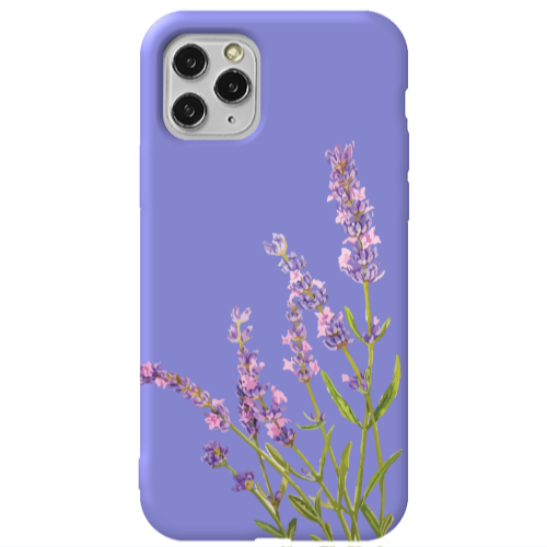 Apple iPhone 11 Pro Flowers 8 Purple Colored Silicone TPU Θήκη