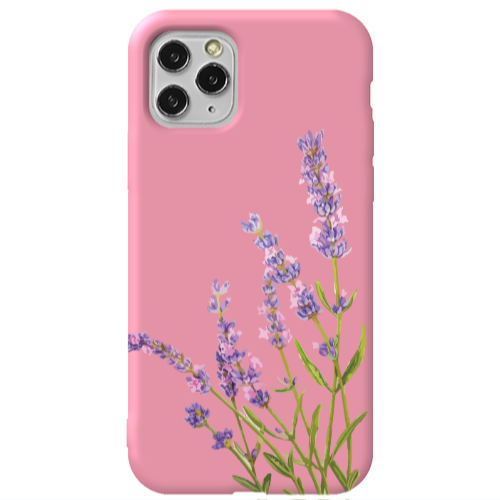 Apple iPhone 11 Pro Flowers 8 Pink Colored Silicone TPU Θήκη