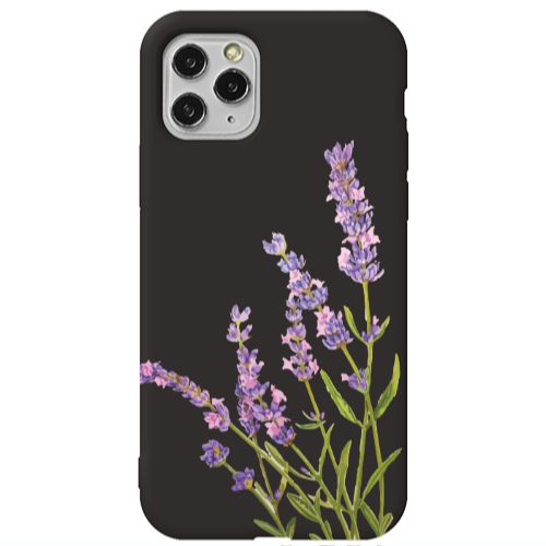 Apple iPhone 11 Pro Flowers 8 Black Colored Silicone TPU Θήκη