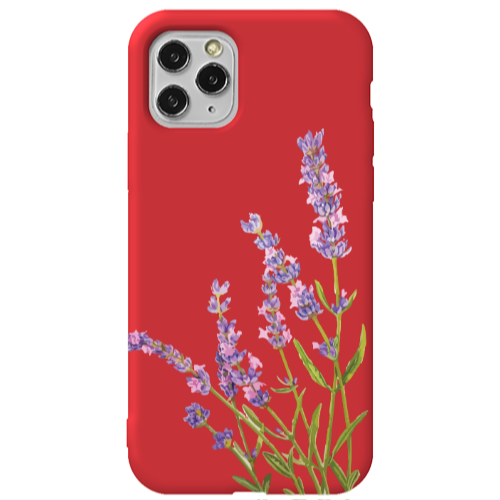 Apple iPhone 11 Pro Flowers 8 Red Colored Silicone TPU Θήκη