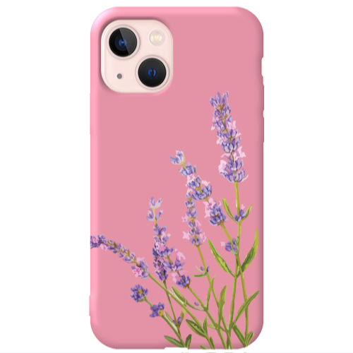 Apple iPhone 13 Flowers 8 Pink Colored Silicone TPU Θήκη