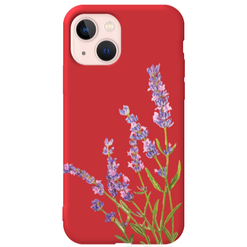 Apple iPhone 13 Flowers 8 Red Colored Silicone TPU Θήκη
