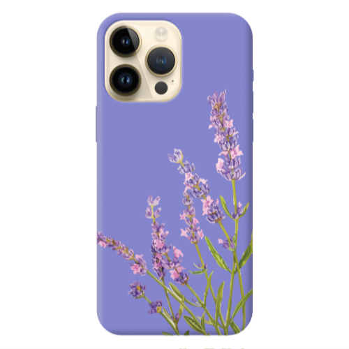 Apple iPhone 13 Pro Max Flowers 8 Purple Colored Silicone TPU Θήκη