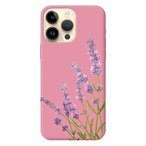 Apple iPhone 13 Pro Max Flowers 8 Pink Colored Silicone TPU Θήκη