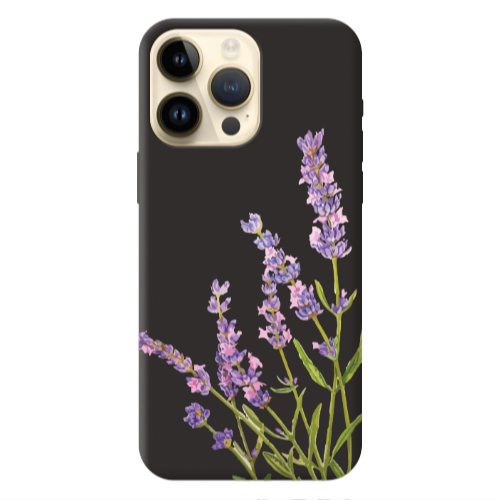 Apple iPhone 13 Pro Max Flowers 8 Black Colored Silicone TPU Θήκη