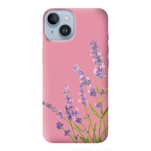 Apple iPhone 14 Plus Flowers 8 Pink Colored Silicone TPU Θήκη